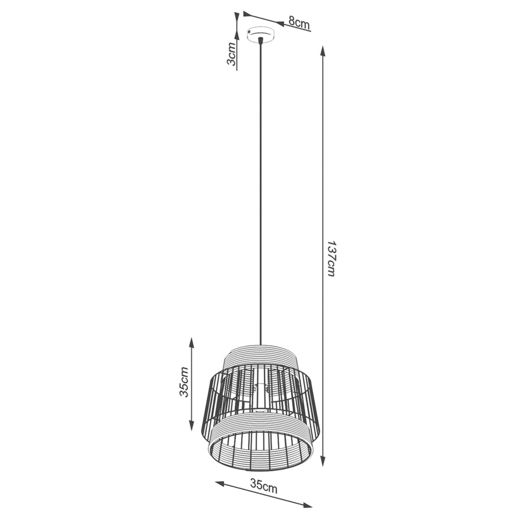 Lampada a sospensione industriale nera E27 Pure Lume