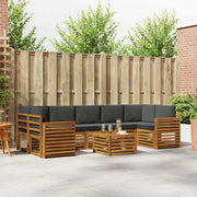 Set di divani da esterno con cuscino 8 pcs Naturale e Antracite