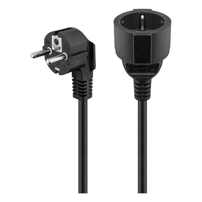 Goobay 93093 Prolunga di Alimentazione Schuko Maschio Angolato Femmina CEE 7-7 CEE 7-4 H05VV-F 3G 1.5mm² 3m 10A 250V AC colore Nero