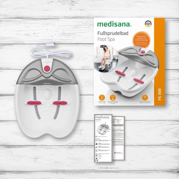 MEDISANA - FS 300 - Pediluvio - Bianco - Massaggio termale e vibrazione rilassante