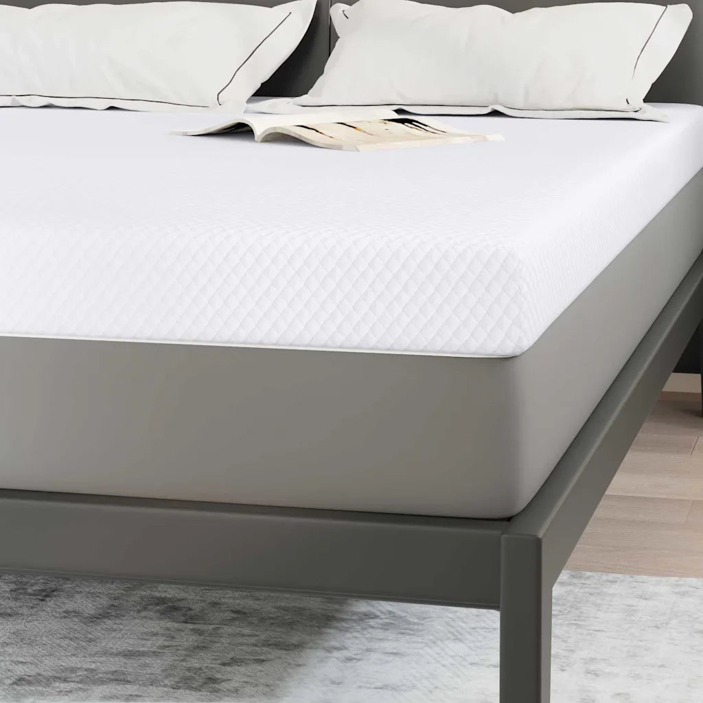 Topper per materasso-Materassino Bianco 140 x 190 cm Tessuto Jacquard 109512