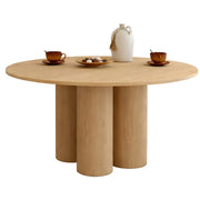 IDMarket - Tavolo da pranzo rotondo ELOISE per 6 persone, faggio 110 cm