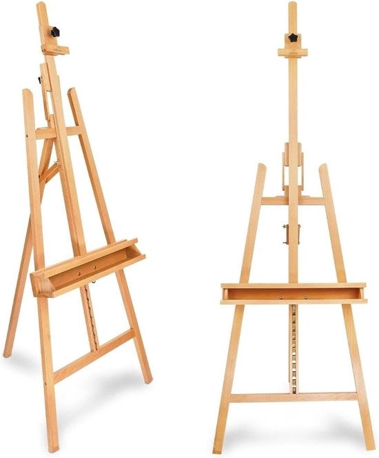Easel Portatile e Ripiegabile - Tavolino per Adulti e Bambini - Easel per Atelier e Velatura - Adatto per Tela da Pittura - Easel Pratico per Atelier - Legno - 120cm