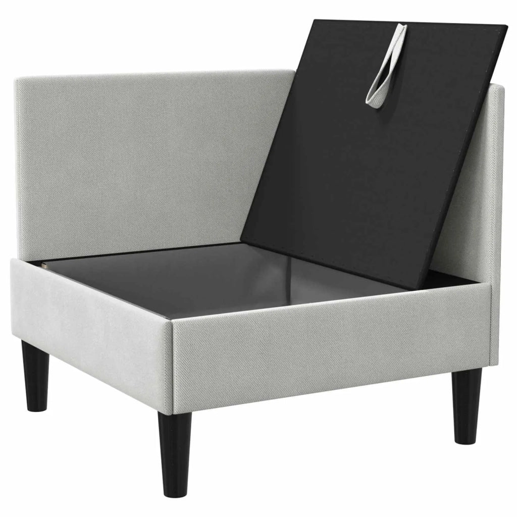 Divano | Divano da soggiorno | Sofa Angolare con Storage Grigio chiaro Velluto