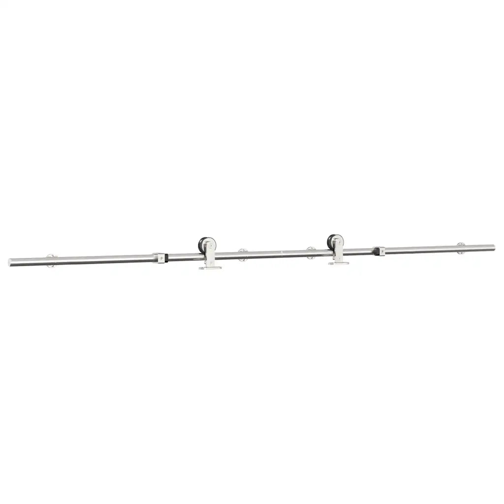 Kit Binari Porta Scorrevole 183 cm Acciaio Inossidabile Argento 4009696