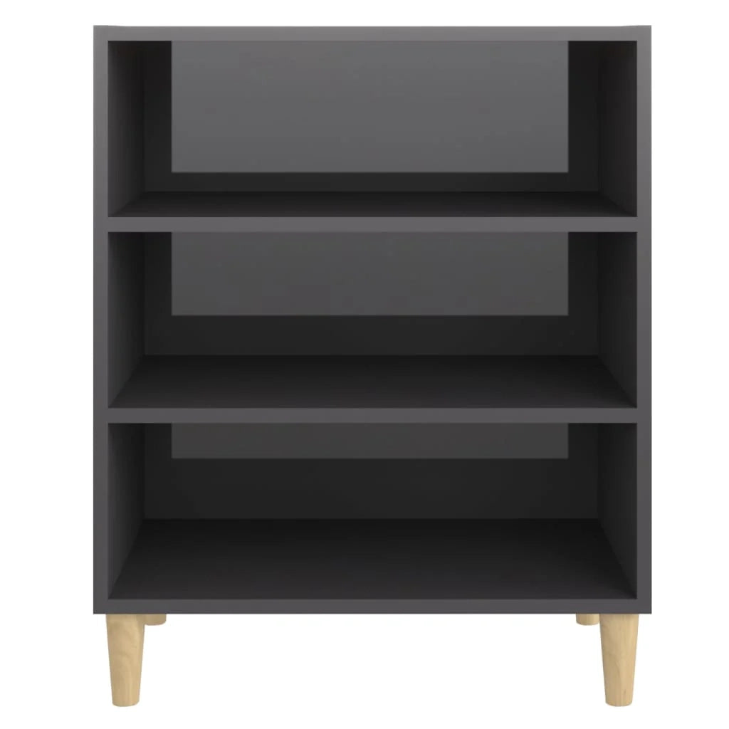 Buffet credenza cassettiera mobiletto mobile contenitore organizer per cucina soggiorno finitura lucida 57 x 35 x 70 cm legno ingegnerizzato grigio 02_0031816