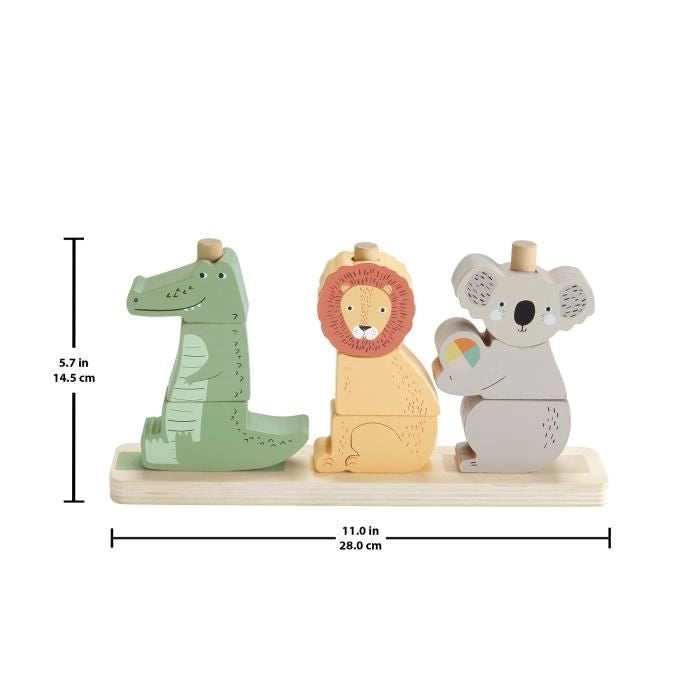 Animali da impilare e ordinare in legno Fisher-Price, 10 pezzi HXV04