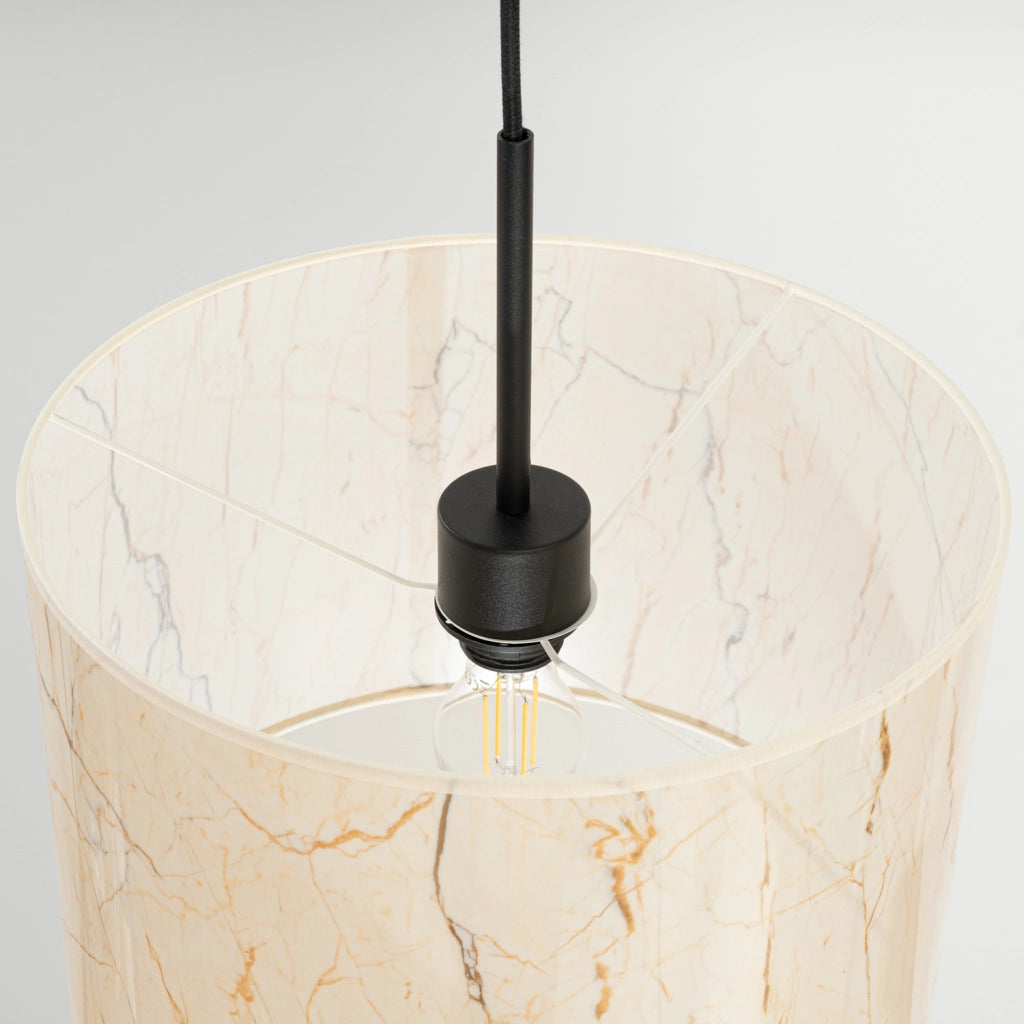 Lampada a sospensione PURELA marmo beige nero E27 40cm