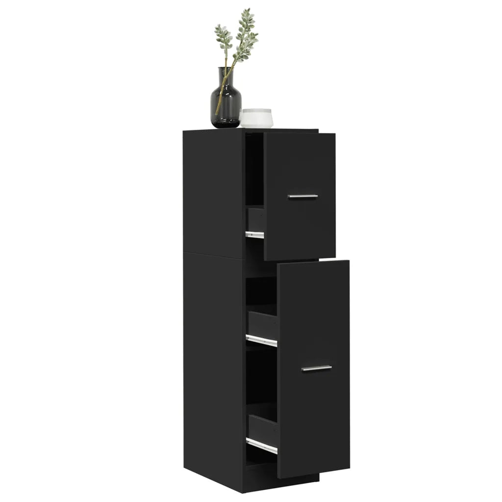 Armadietto da Farmacia Nero 30x41x118 cm in Truciolato 855161