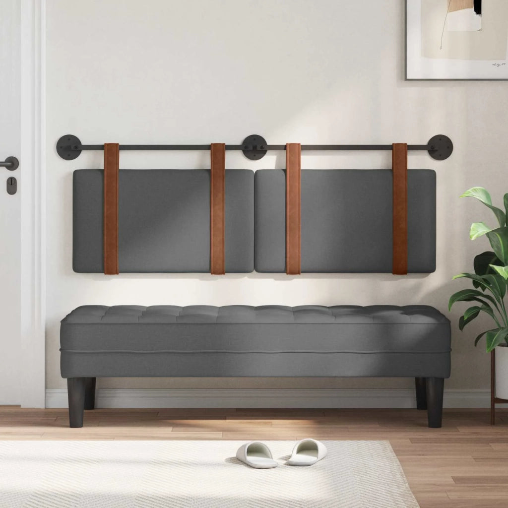 Testata appesa Grigio scuro 130 x 55 x 5 cm PU Antico