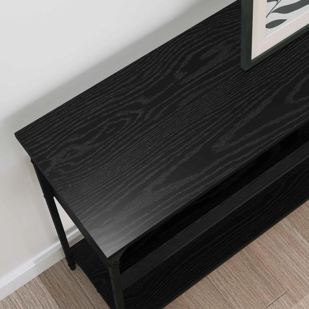 Tavolo consolle Rovere nero 100 x 29 x 75 cm Legno multistrato 883524