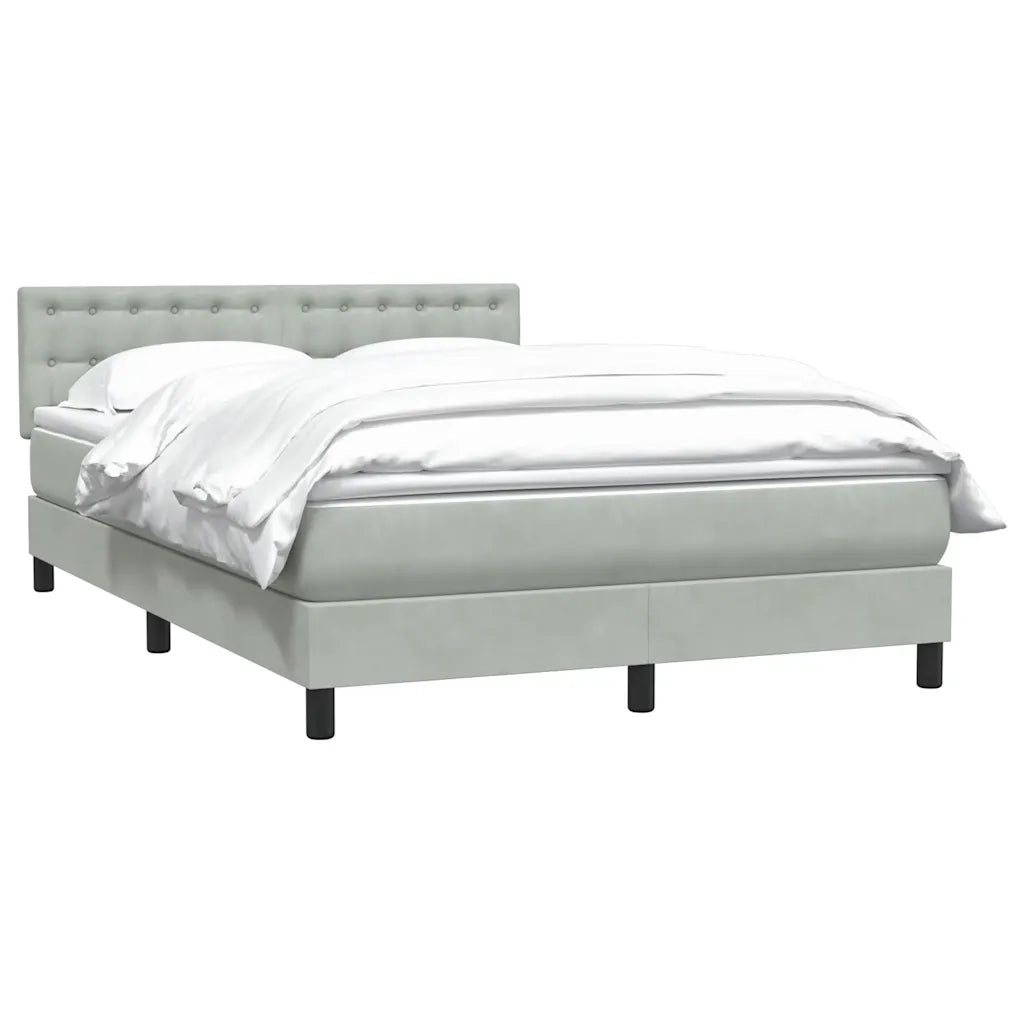 Giroletto a Molle con Materasso Grigio Chiaro 160x220cm Velluto 3316647