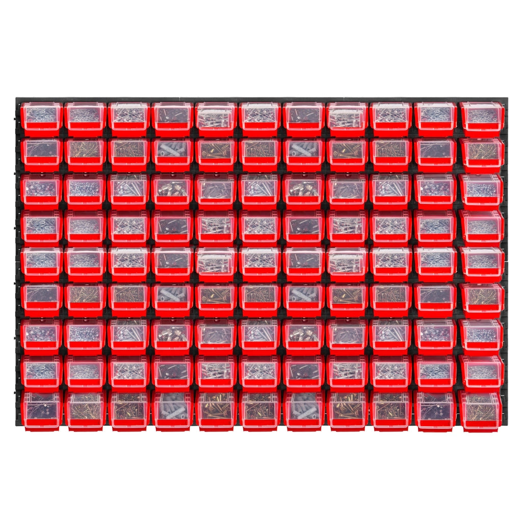 Parete attrezzata KADAX per officina, 117x78 cm, con 90 scomparti