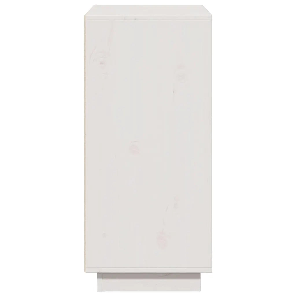 Credenza Bianca 60x34x75 cm in Legno Massello di Pino 813346