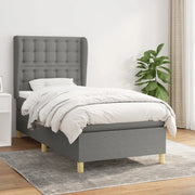Giroletto a Molle con Materasso Grigio Scuro 90x200 cm Tessuto 3128814
