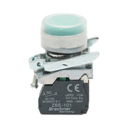 Pulsante con ritorno e cappuccio protettivo 22mm, 1NO, TB4-BP31, IP65 Breckner Germany