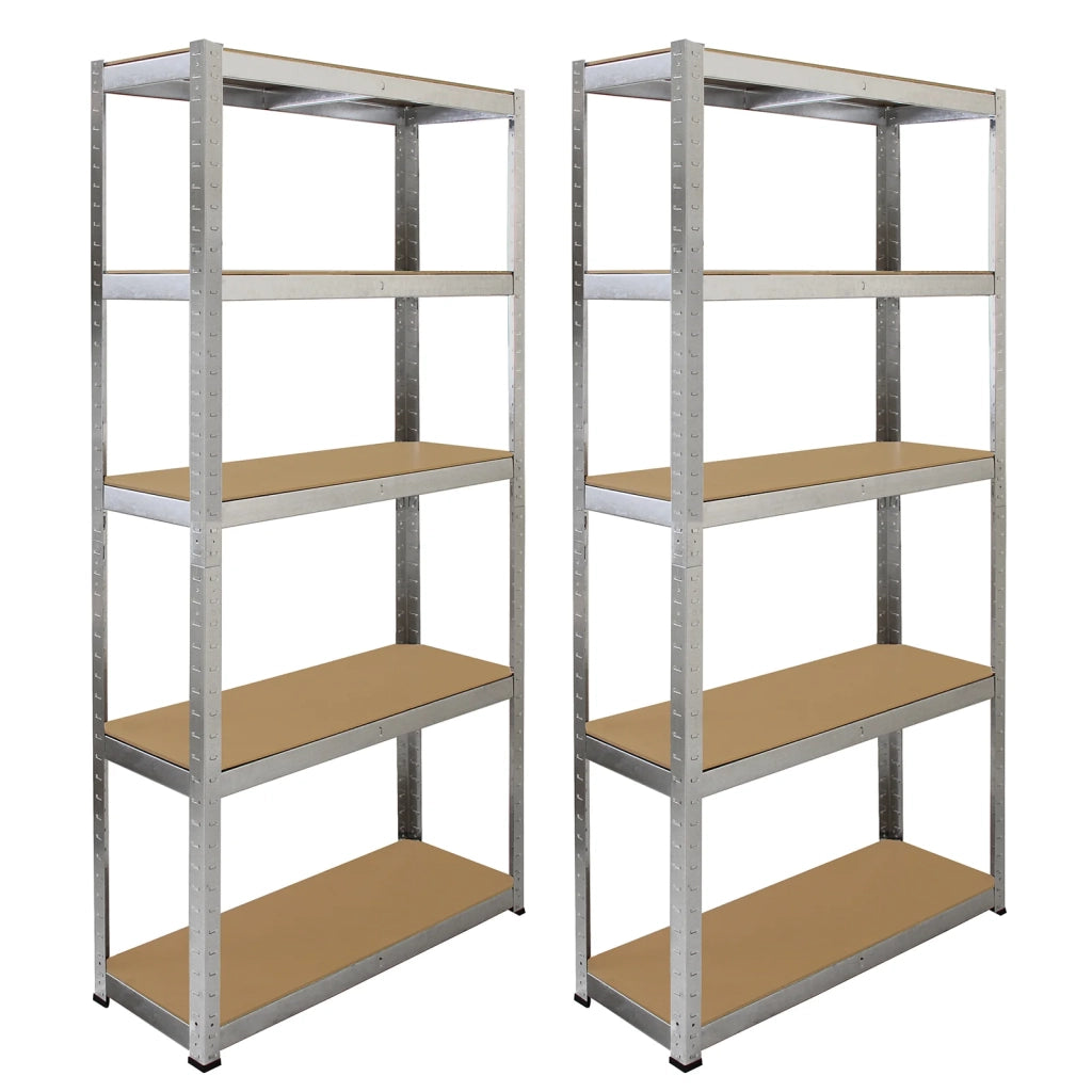 2 Scaffali Galwix 90cm in Acciaio Senza Bulloni & 1 Scaffale ad Angolo Galwix