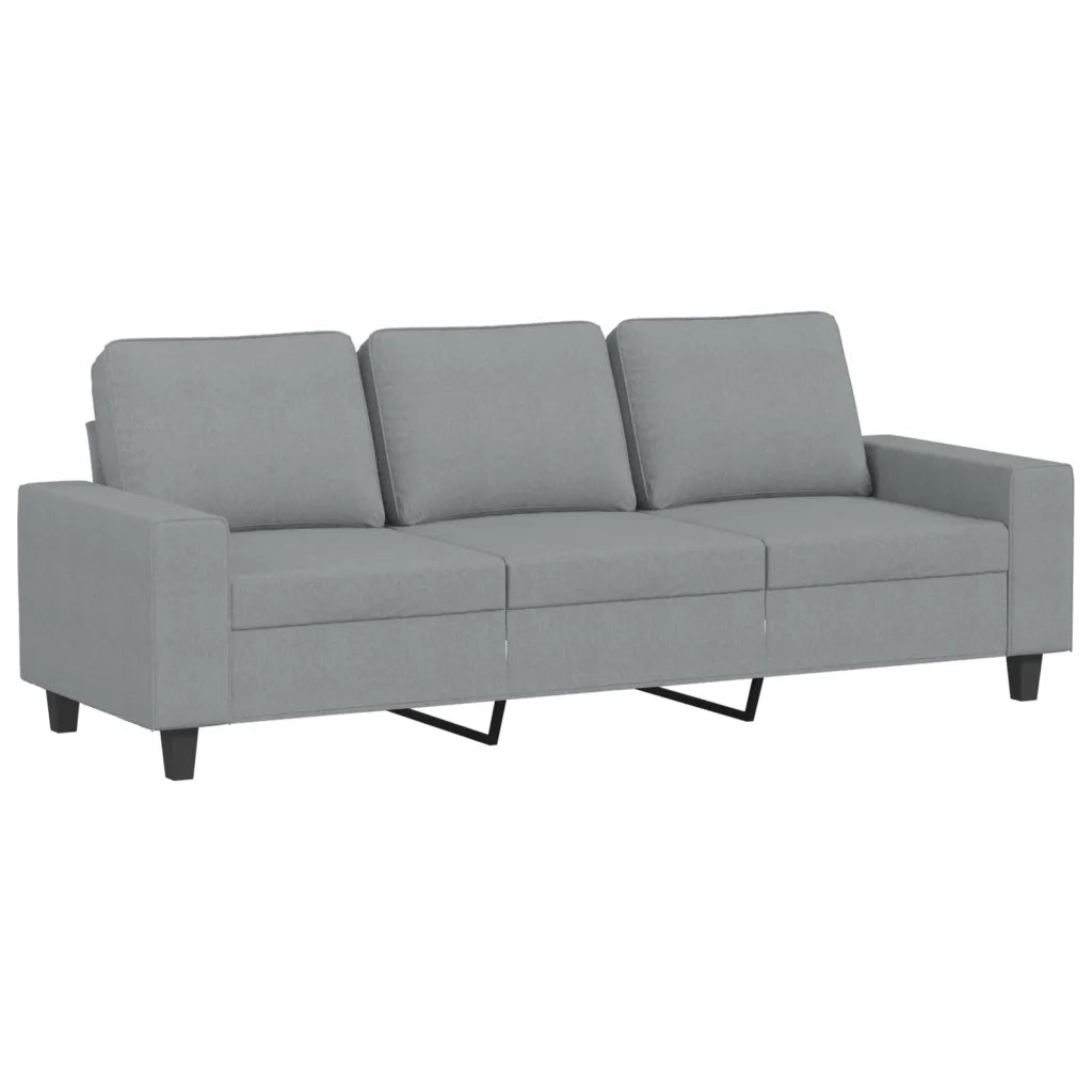 Divano a 3 Posti con Poggiapiedi Grigio Chiaro 180cm in Tessutocod mxl 96778