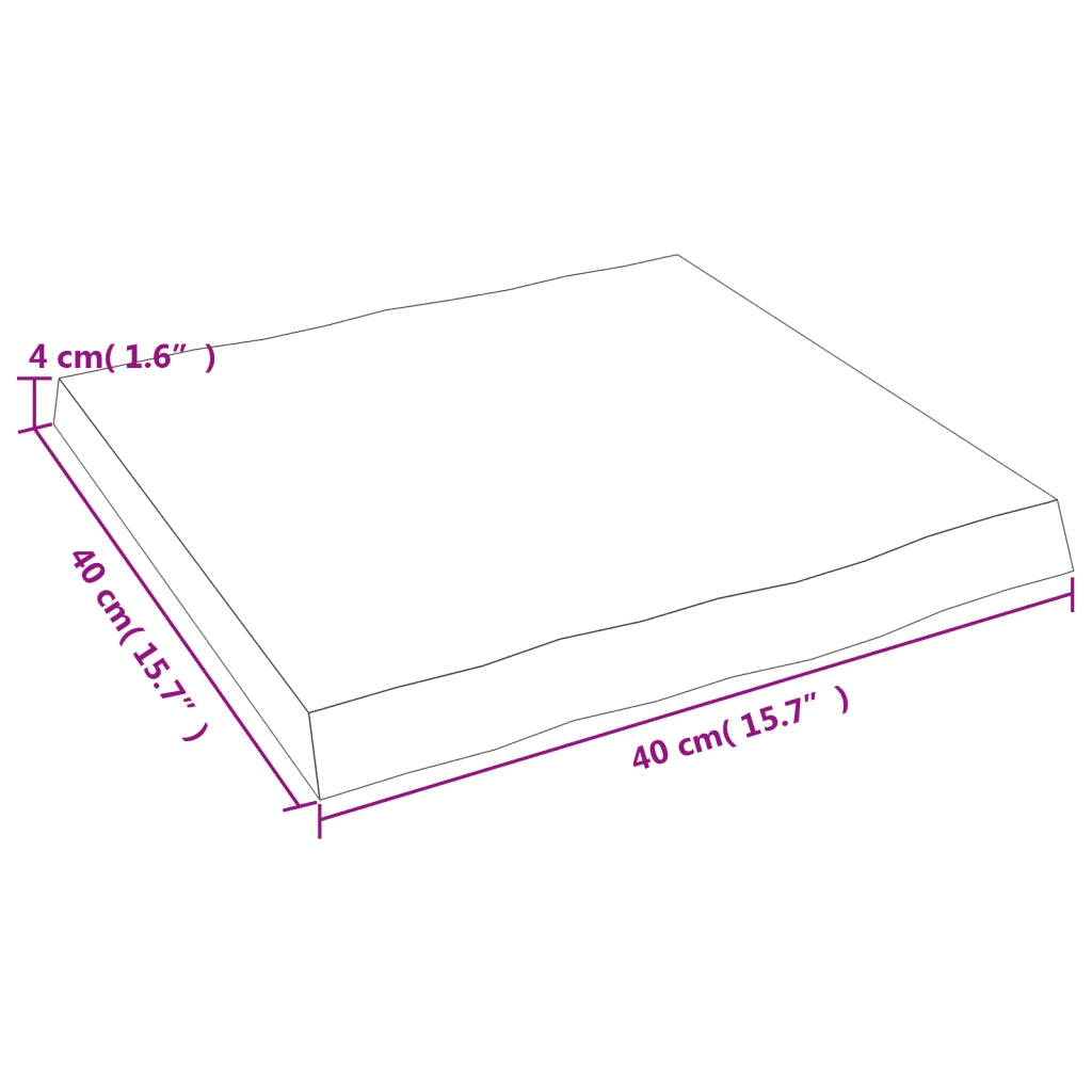 Piano per Tavolo | Superficie Tavolo | Piano Scrivania 40x40x(2-4) cm Rovere Non Trattato Bordi Vivi