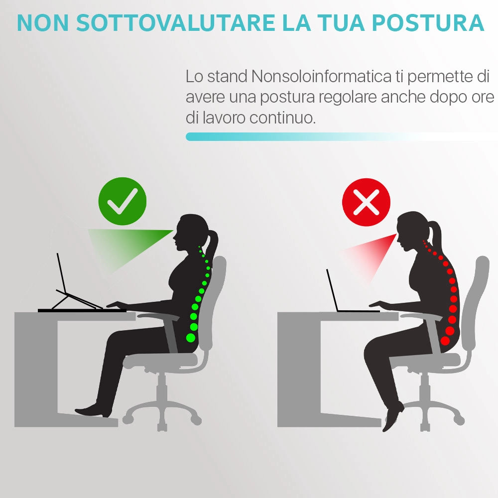 Supporto PC Portatile e Tablet 6 Livelli Regolabili