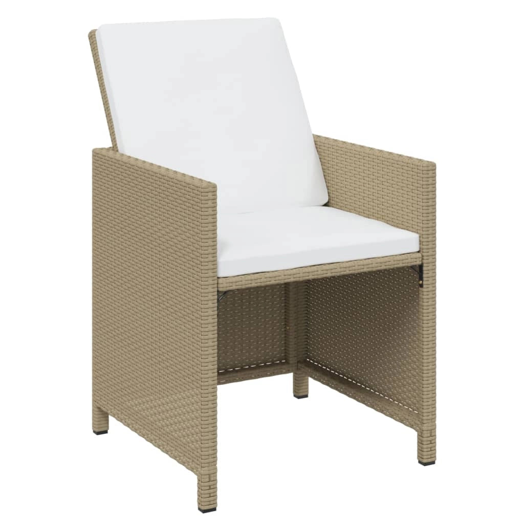 Set da pranzo per esterni composto da 21 pezzi con cuscini in resina intrecciata beige 02_0014432