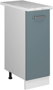 Armadio cucina dispensa alto R-Line, Grigio-blu, 30 cm, PL Marmo, per la libera combinazione all'interno di sistemi cucina modulari