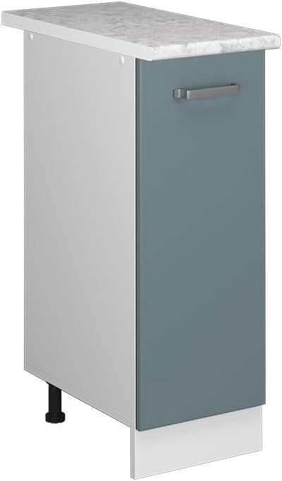 Armadio cucina dispensa alto R-Line, Grigio-blu, 30 cm, PL Marmo, per la libera combinazione all'interno di sistemi cucina modulari