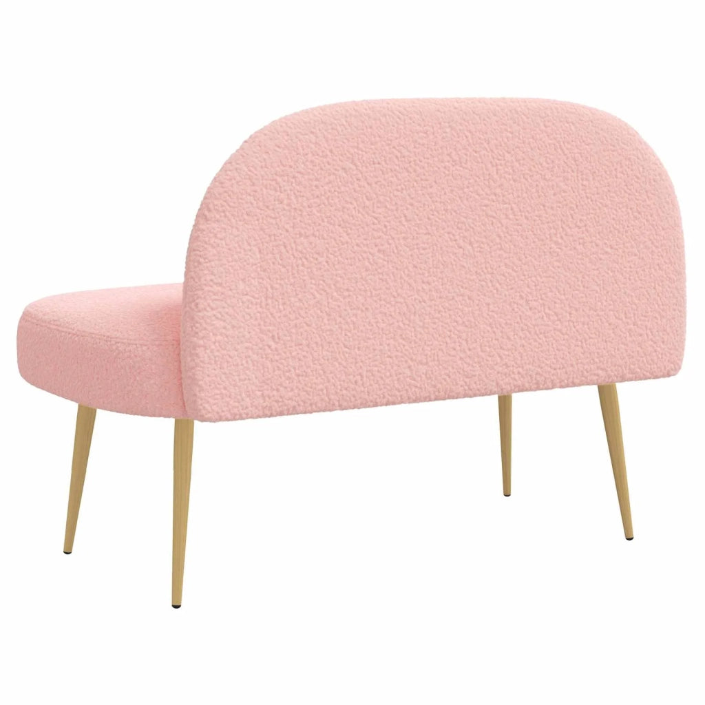 Panchina imbottita con schienale Rosa 110 x 60 x 76 cm Bouclé