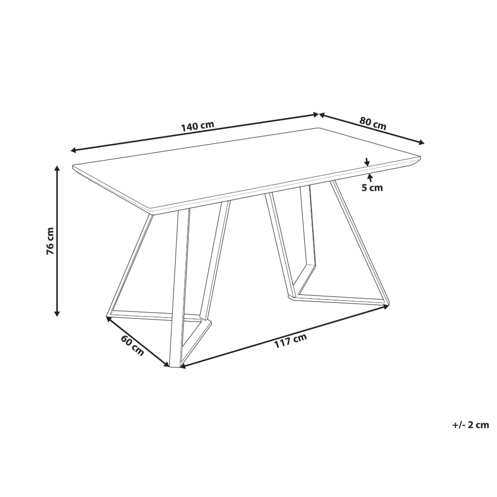 Tavolo da pranzo Piano in legno chiaro Gambe in metallo nero 140 x 80 cm 6 posti a sedere Rettangolare Industriale