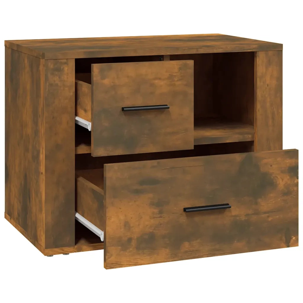 Comodino-Tavolino da notte Rovere Fumo 60x36x45 cm Legno Multistrato