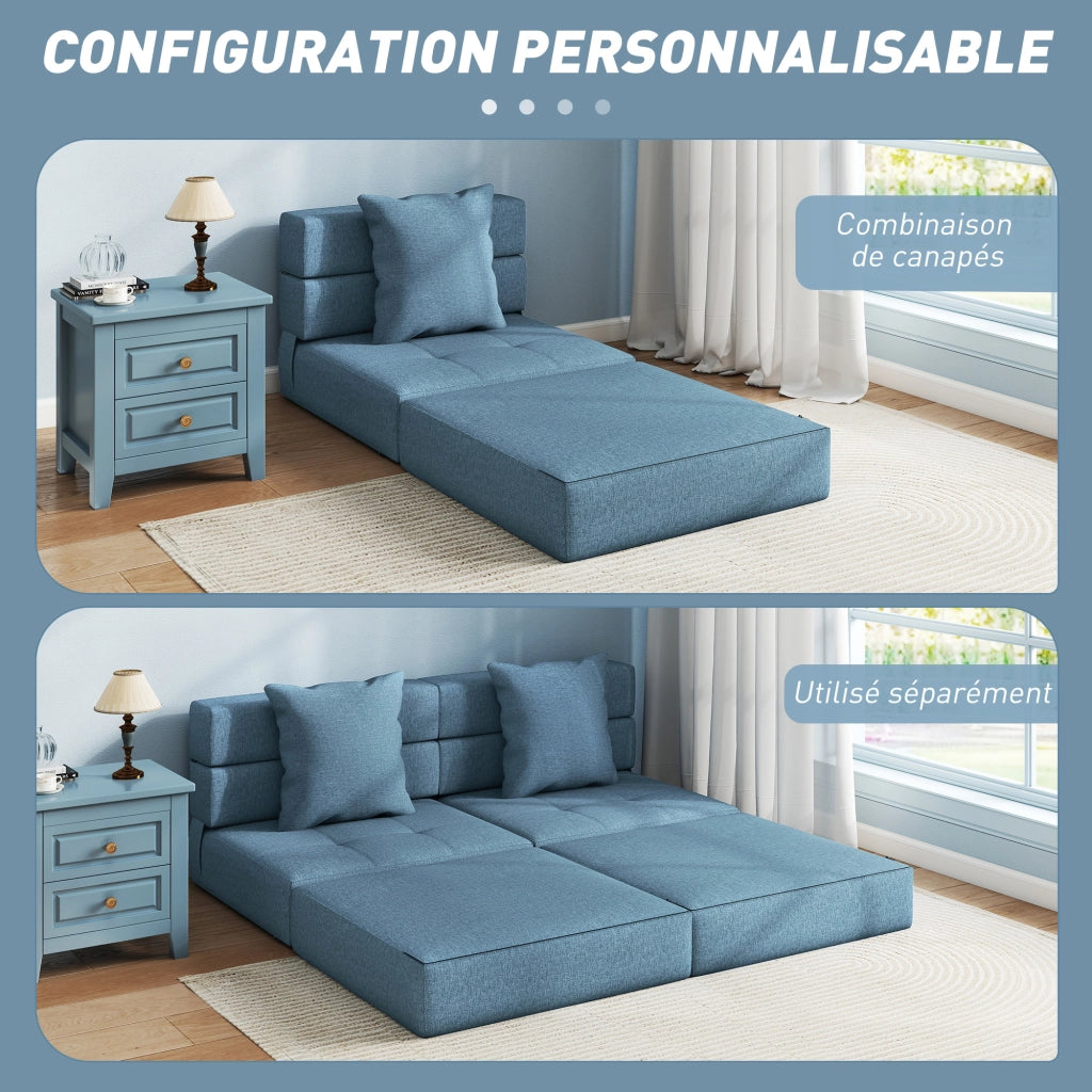Poltrona letto ¨C zephmum ¨C tessuto blu scuro con cuscino