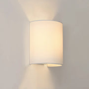 Lampada da parete semicircolare applique da interno attacco E27 paralume in lino 20 cm bianco 03_0002529