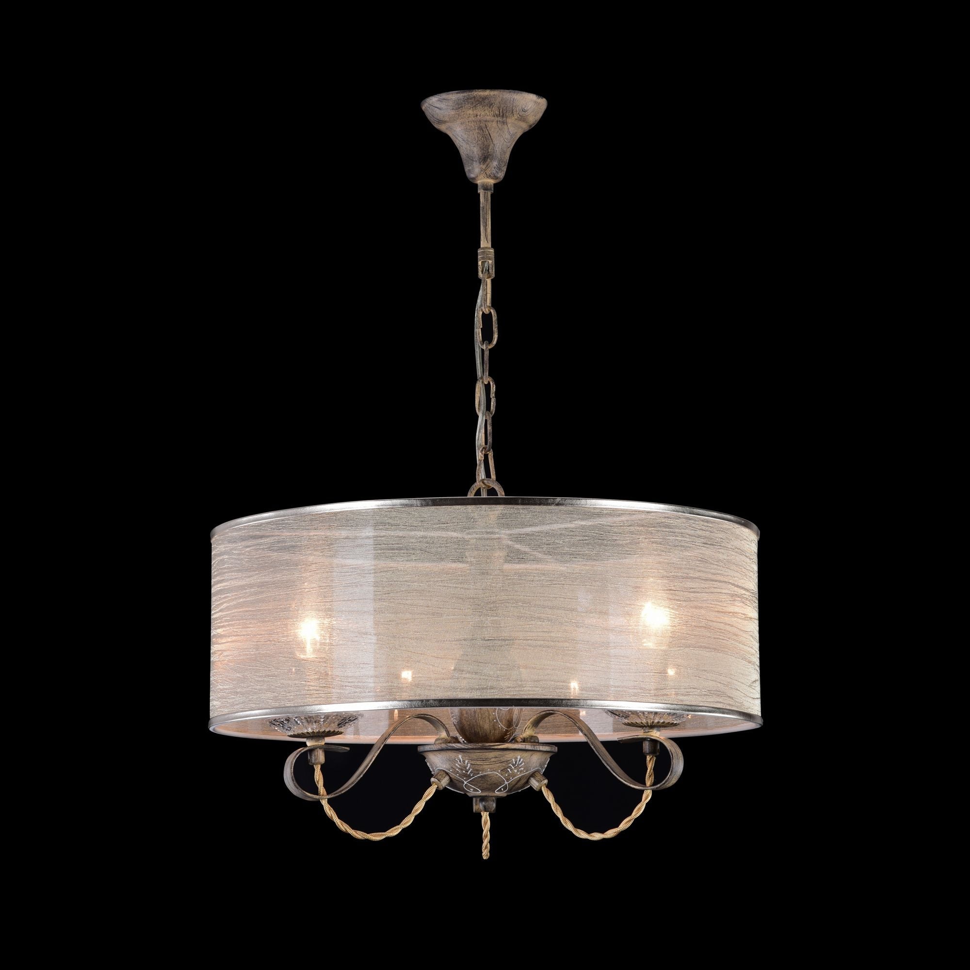 Lampadario House in Metallo e Poliresina Cable Marrone