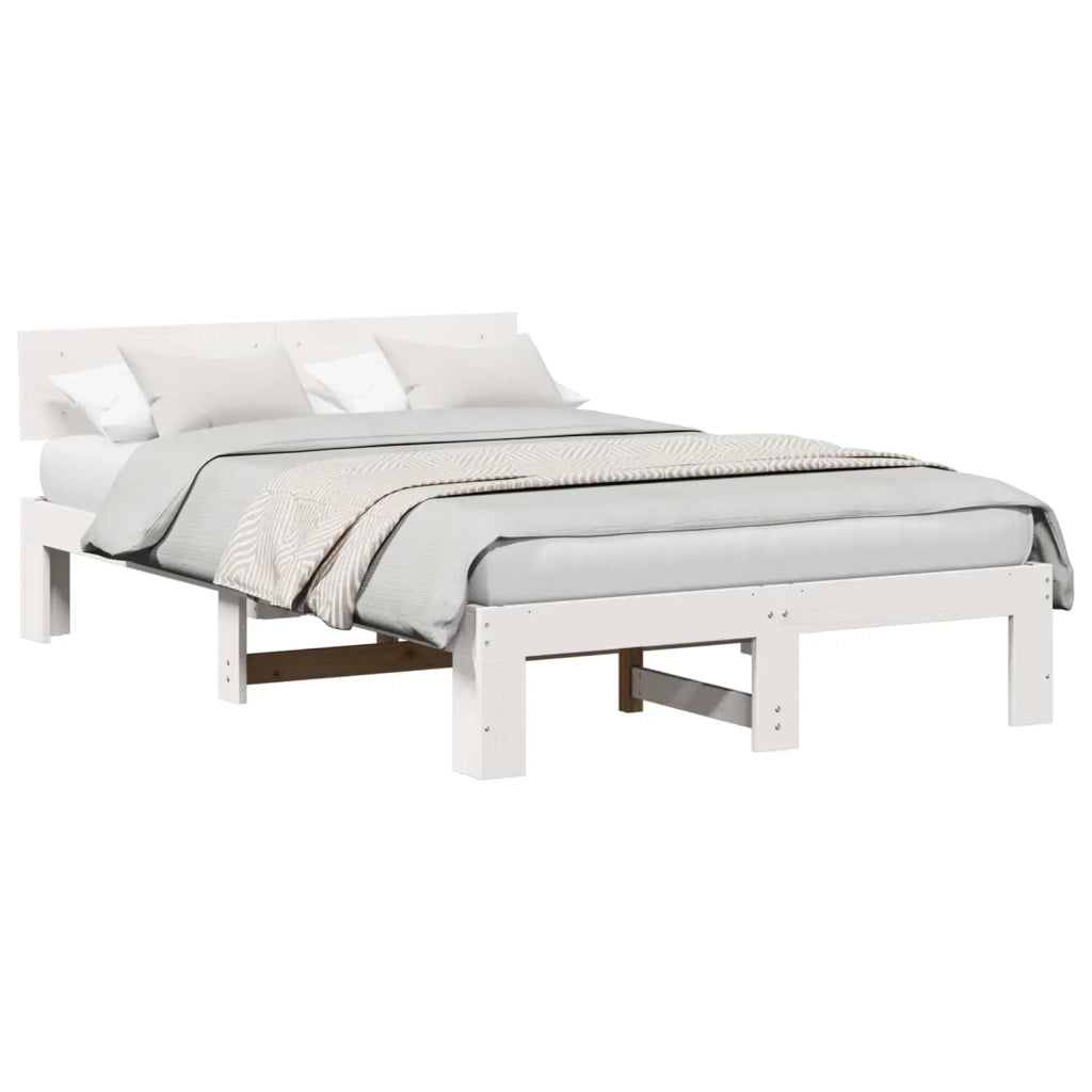 Struttura del letto Bianco 120 x 190 cm Pino massello 872663