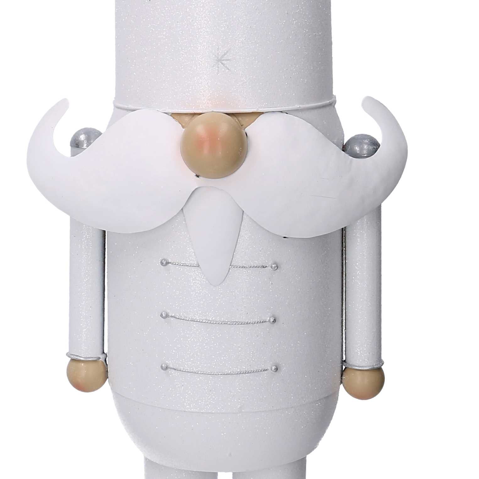 Soldatino Schiaccianoci in metallo bianco cm 22x16,5xh55