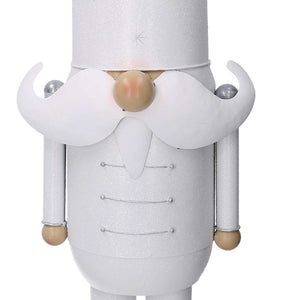 Soldatino Schiaccianoci in metallo bianco cm 22x16,5xh55