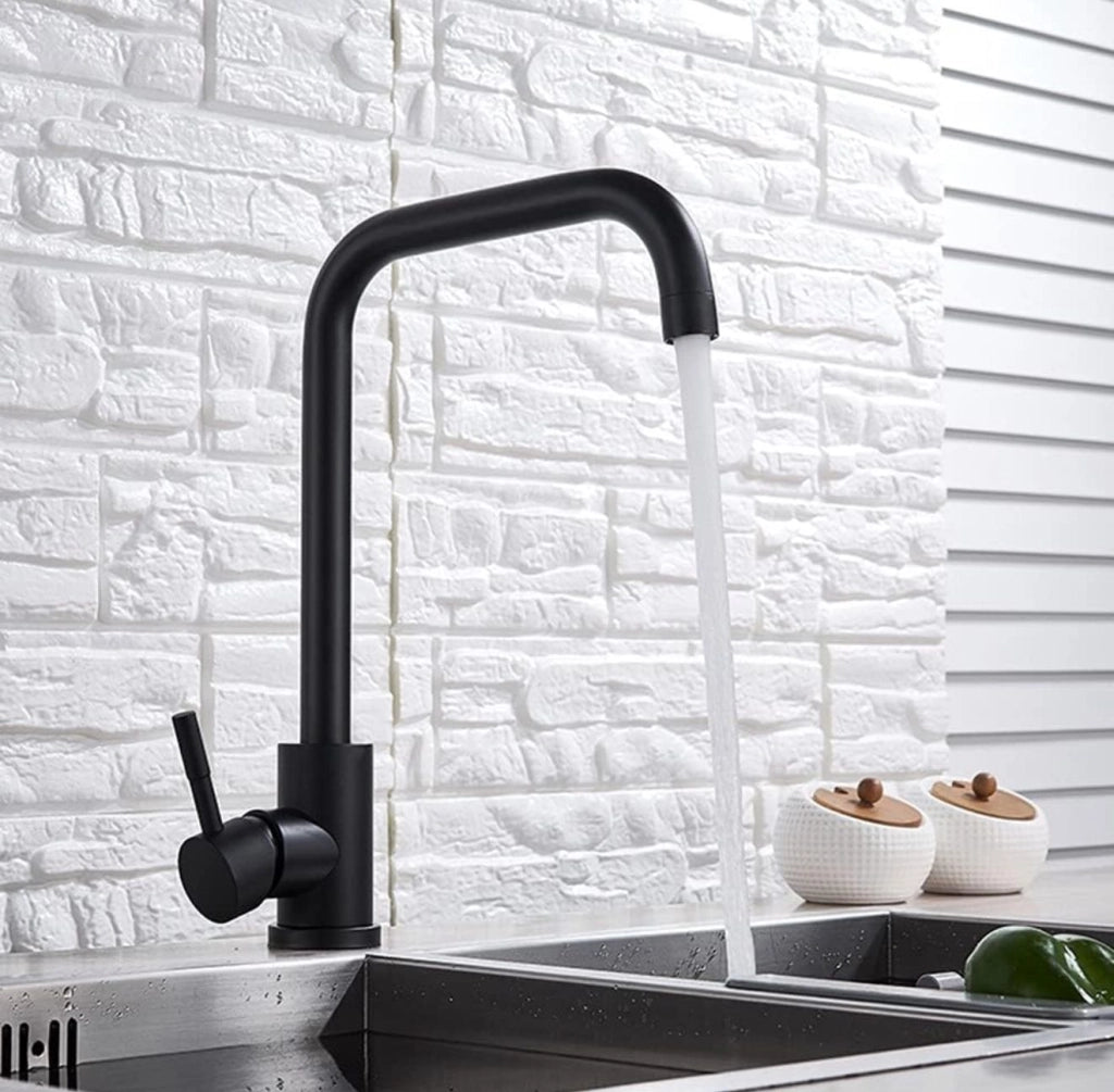 Miscelatore rubinetto monocomando per lavabo cucina canna alta nero opaco 79828