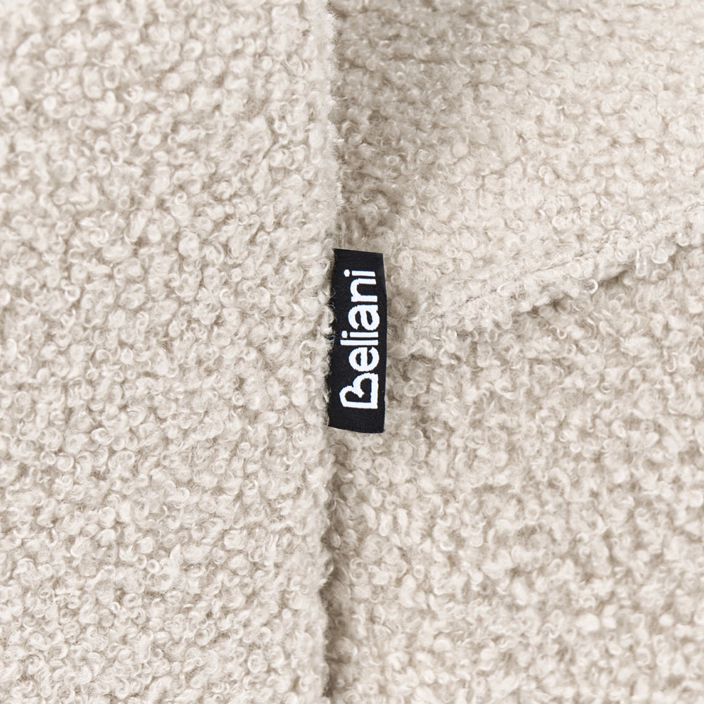 Divano angolare sinistro Rivestimento bouclé beige Gambe in legno di pino 3 posti Soggiorno