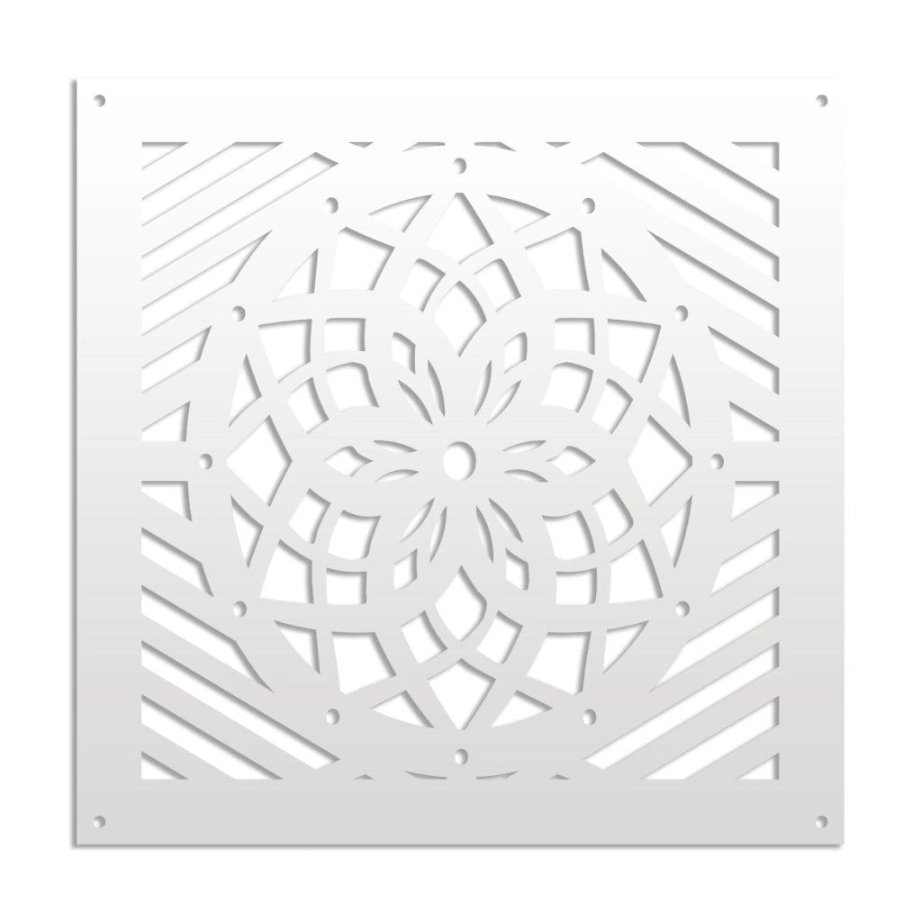 ABBEY ROSE - Pannello in PVC traforato - Parasole Misura: 73x73 cm, Colore: bianco