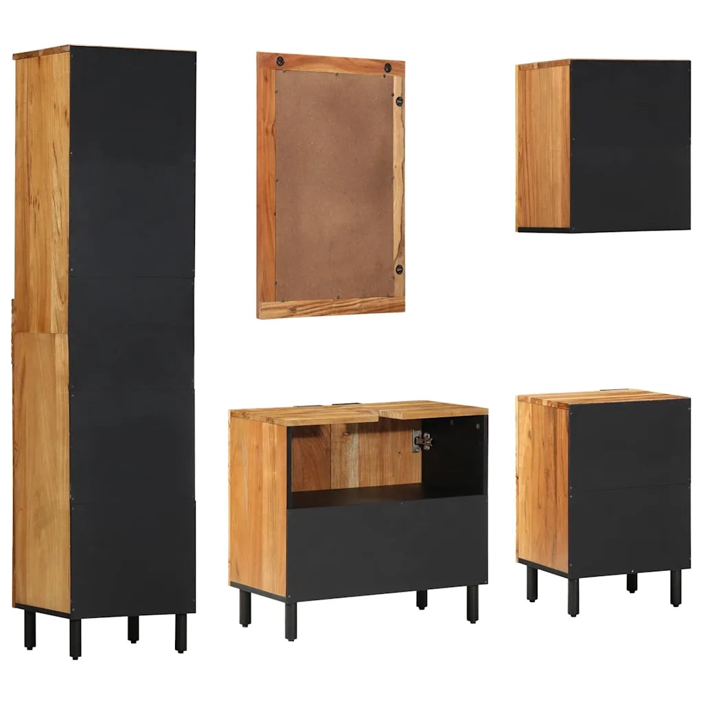 Set di mobili per il bagno con cassetto con porta 5 pcs Marrone 3310015