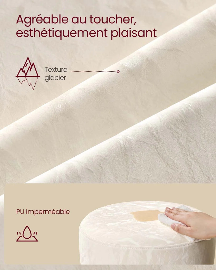 Sgabello da trucco girevole a 360 gradi regolabile in altezza con spesso cuscino in PU sgabello da toeletta per camera da letto cucina sala da pranzo moderno bianco 12_0007717