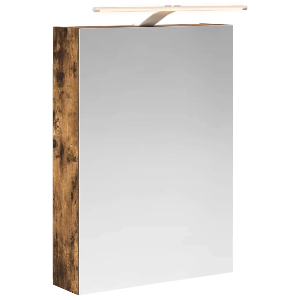 Mobiletto per specchio da bagno Rovere fumé 50 x 14,5 x 70 cm