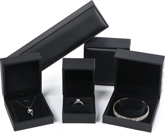 Set di scatole per gioielli - Scatola per gioielli - Scatola per accessori - Piccola scatola - Scatola per orecchini/ringhiere/catene/bracciali - Scatole per catene/scatole per gioielli - 5 pezzi - Gioielli non inclusi!