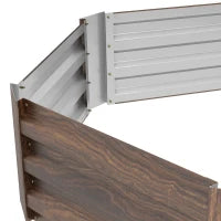 Letto per Orto Rialzato Esagonale in Acciaio Galvanizzato con Fondo Aperto, Marrone