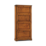 Scarpiera 4 porte capacità 28 paio di scarpe arte povera in legno massello e mdf con rifinitura in noce 79X30X170 H