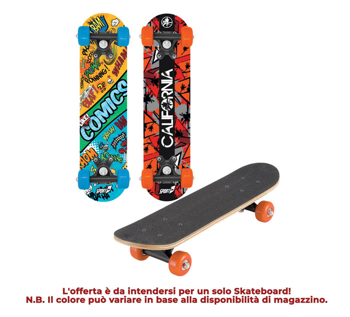 Skateboard con Tavola 60 cm in Legno Concava Cool Multicolore