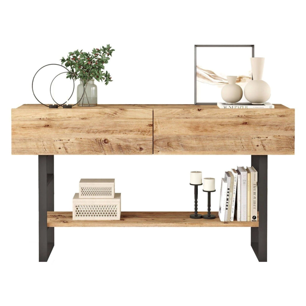 Madia Allein, Credenza Apertura a Ribalta, 139x43x76h cm Marrone Quercia