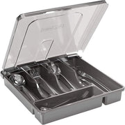 Cassetta di attrezzi con coperchio e 5 contenitori - multifunzionale - 30 * 30 * 7cm - Nero - Adatto per cucina, esterno e campeggio