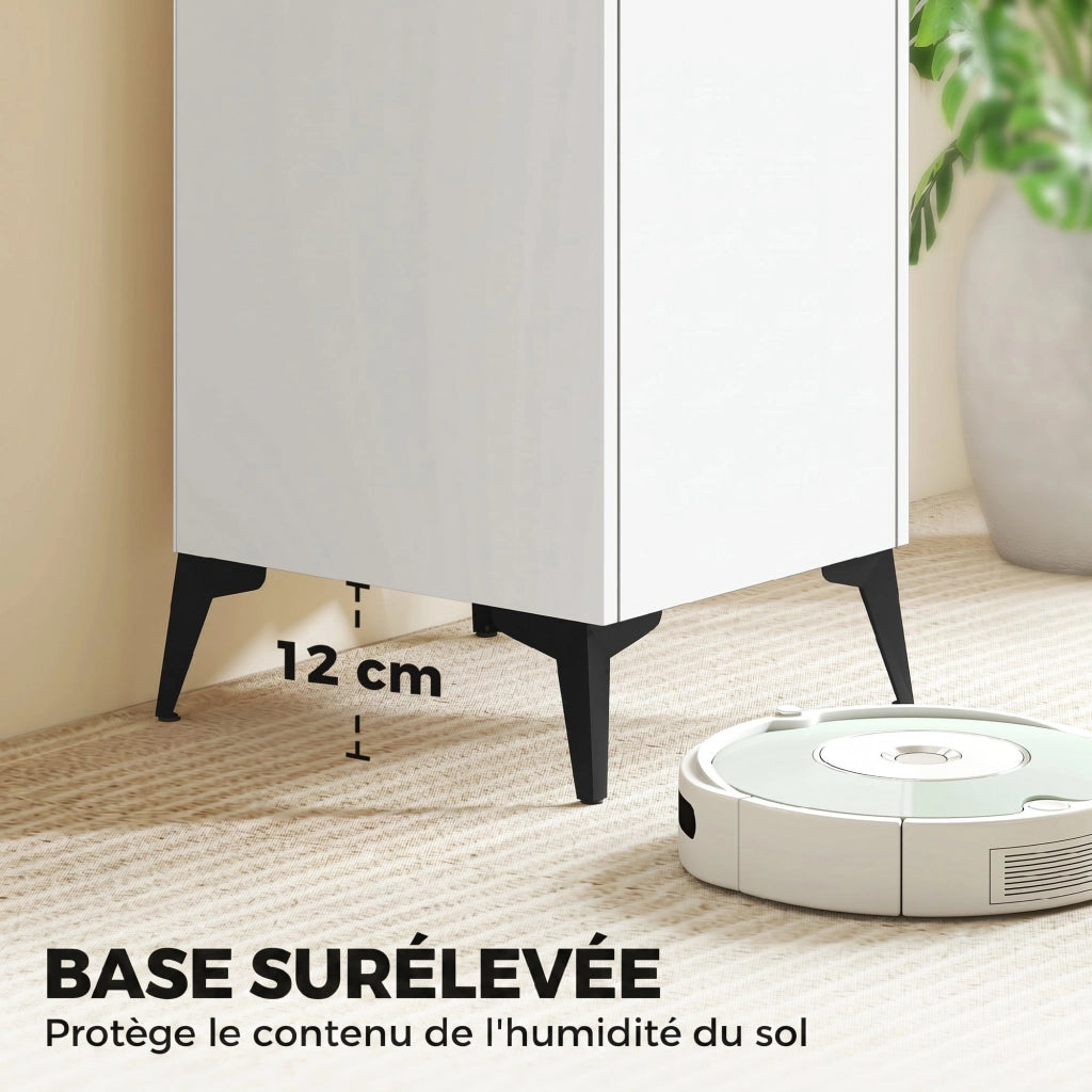 Armadio Guardaroba Stretto con Porte ¨C Zephmum ¨C Bianco 36x40x180 cm
