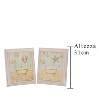 Set 2 Quadri con Vasca da Bagno H 31 cm